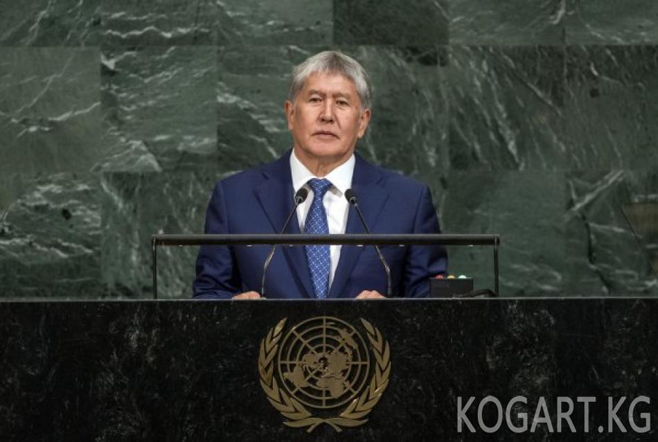 Президент Алмазбек Атамбаев БУУнун Генералдык ассамблеясынын...